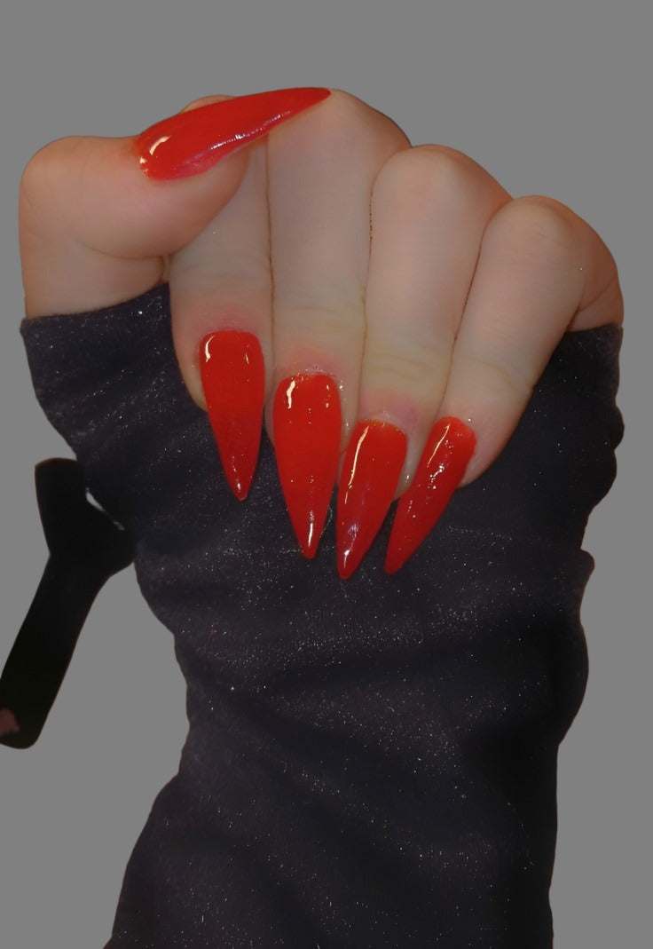 Jelly Red Short Stiletto Press on Nails